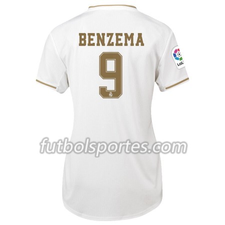 Camisetas Mujer Real Madrid Karim Benzema 9 Primera Equipacion 2019/2020